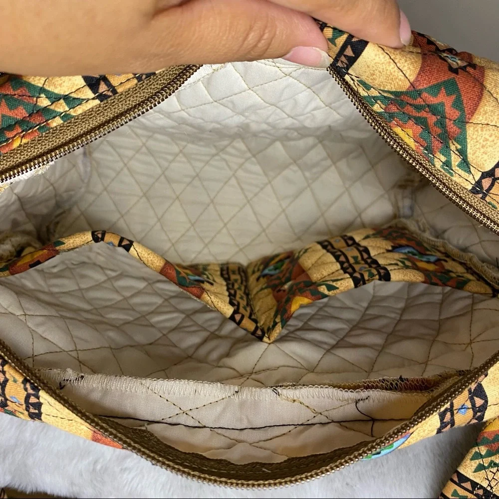 Multicolor Western Print Shoulder Purse-100% Durable Cotton - Picture 7 of 8